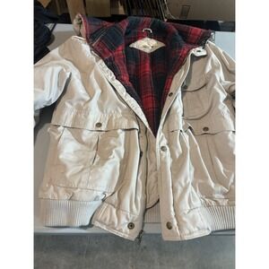 Men's Vintage 80s Anthony Foxx Beige Zip Up Jacket Sz L  Plaid Flannel